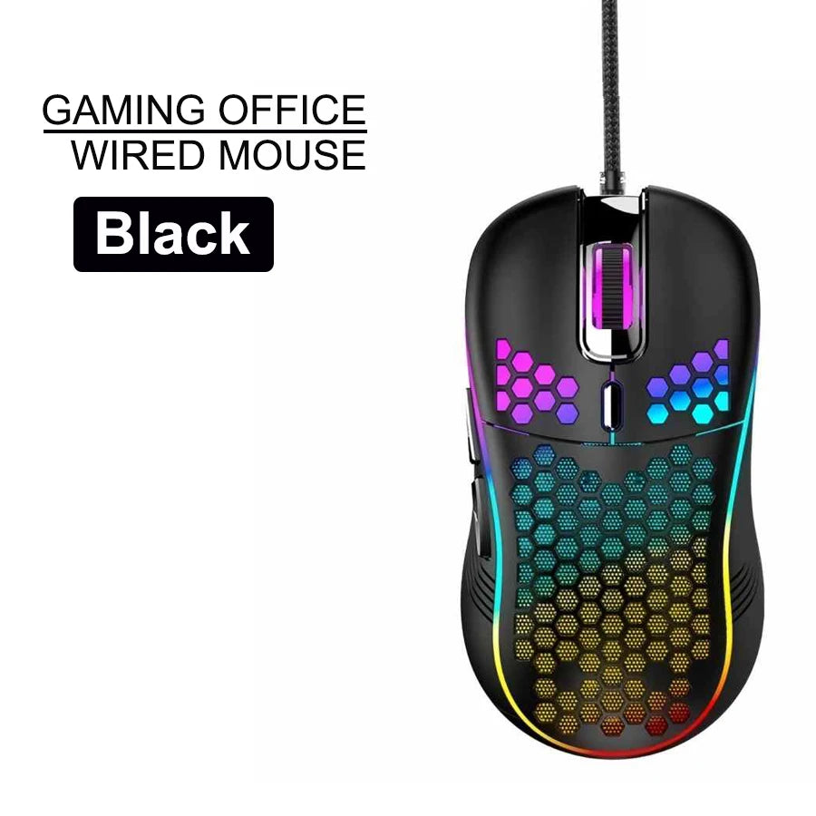 VAORLO USB Wired Gaming Mouse 7200DPI Adjustable Optical Gaming Mouse with RGB Lighting, Ergonomic Mechanical Gaming Mouse for PC, Laptop & Office