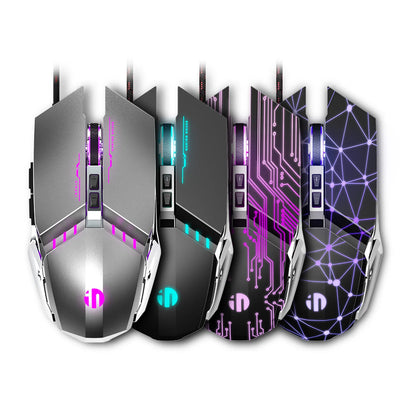INPHIC W2 Gaming Mouse 8800 DPI Wired USB Optical Mouse with 6 Programmable Buttons, Silent Click, Ergonomic Design & RGB Breathing Light