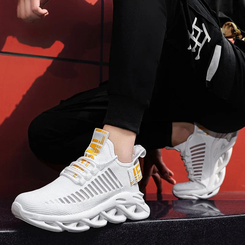 MAEDEF-Baskets confortables et décontractées en maille pour homme, chaussures de course respirantes à plateforme, de sport, de marche et de tennis