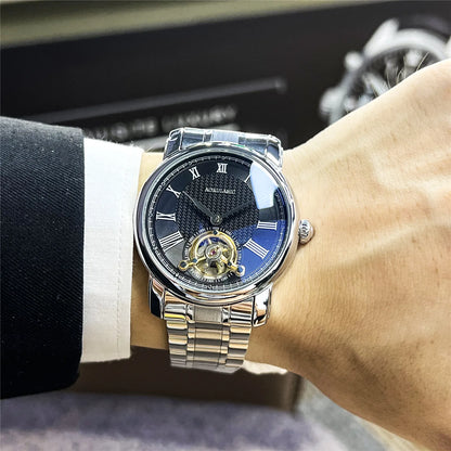 AOKULASIC Brand Men Mechanical Watch Fashion Luxury Business Tourbillion Wristwatch Male Waterproof Sport Automatic Casual Clock