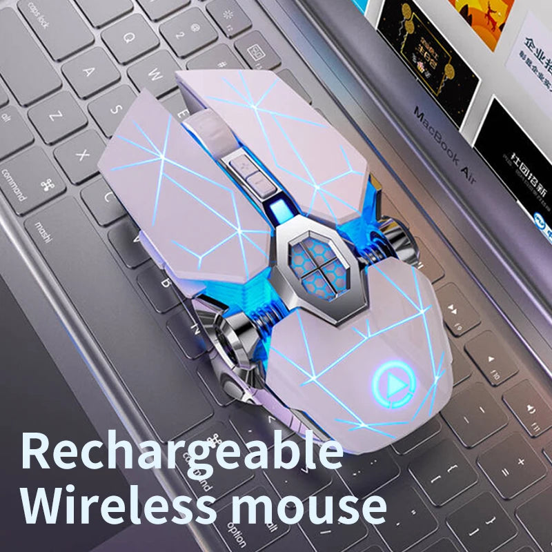 Rechargeable 2.4G Wireless Mouse 1600 DPI Silent Optical Mouse for Laptop, PC, MacBook, USB Wireless Computer Mouse with 6 Buttons