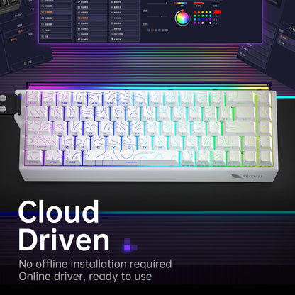 SMAILWOLF SK11 68HE Magnetic Switch Mechanical Keyboard, 68% Wired Gaming Keyboard with Rapid Trigger, 8K Polling Rate, 0.01mm Adjustable Actuation for Esports & PC