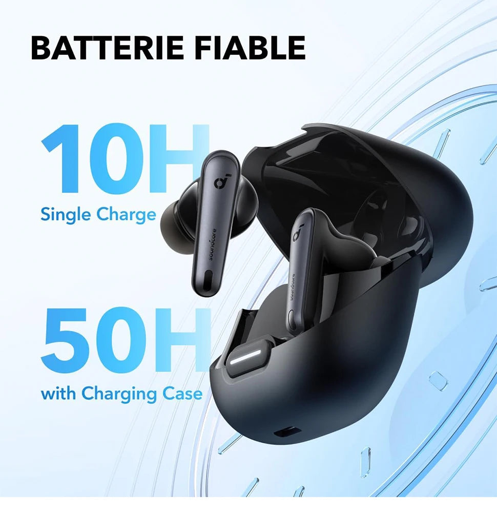 Soundcore by Anker Liberty 4 NC Wireless Bluetooth 5.3 Earbuds – Adaptive Noise Cancelling 98.5%, Deep Bass In-Ear Headphones with Microphone, ANC Bluetooth 5.3 Earbuds