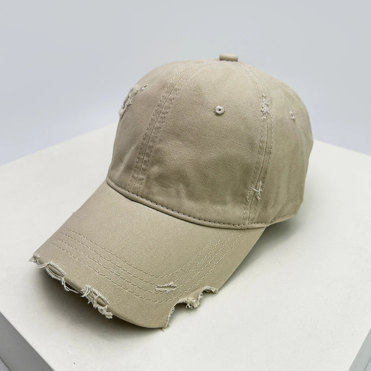 Cappellini da baseball unisex con visiera a tacca, in tessuto a tinta unita, traspiranti, stile "broken", con visiera per proteggersi dal sole, casual, versatili, effetto consumato, alla moda