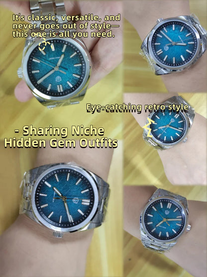 Watchdives WD0003B ‌Aventurine Dial Watch VH31 Quartz Movement Sapphire Crystal Luminous 100m Waterproof 36mm Vintage Watches