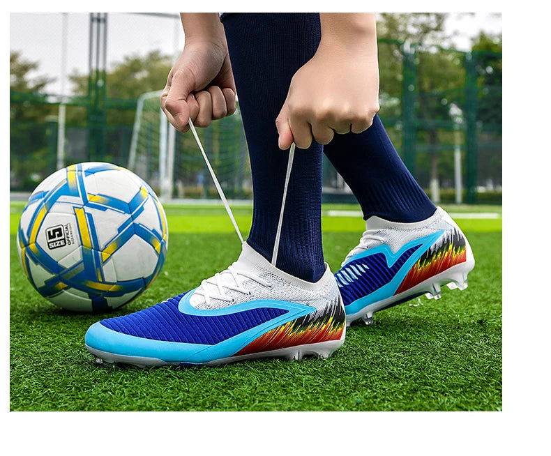 New Men's Football Boots Cleats Shoes Soccer Long Spikes FG Ultralight Training Soccer Shoes Non-Slip Outdoor Match Drop Shipping
