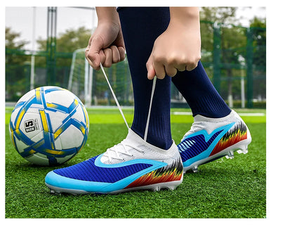 New Men's Football Boots Cleats Shoes Soccer Long Spikes FG Ultralight Training Soccer Shoes Non-Slip Outdoor Match Drop Shipping