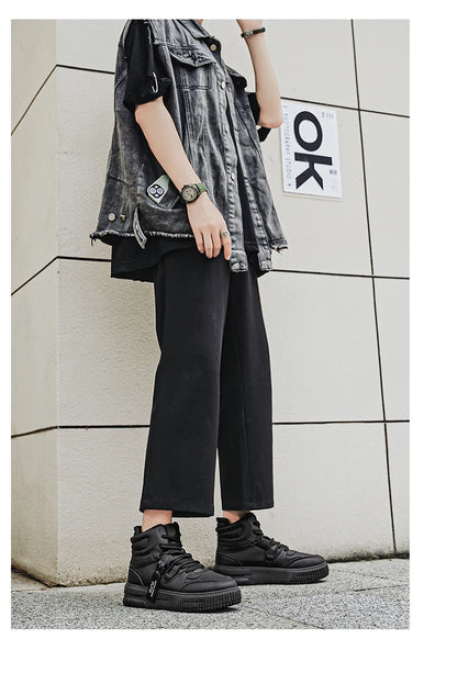 Modische Freizeit-Sneaker, High-Top-Skateboard-Schuhe, Studentenstiefel, Herren und Damen, trendig, strapazierfähig, zweifarbig, für Paare