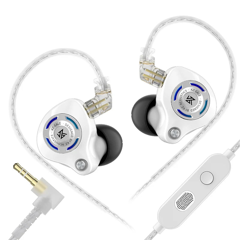 KZ Gale Gaming IEM Earphones – HiFi Super-Linear Driver In-Ear Monitor with Detachable Silver-Plated 2-Pin Cable