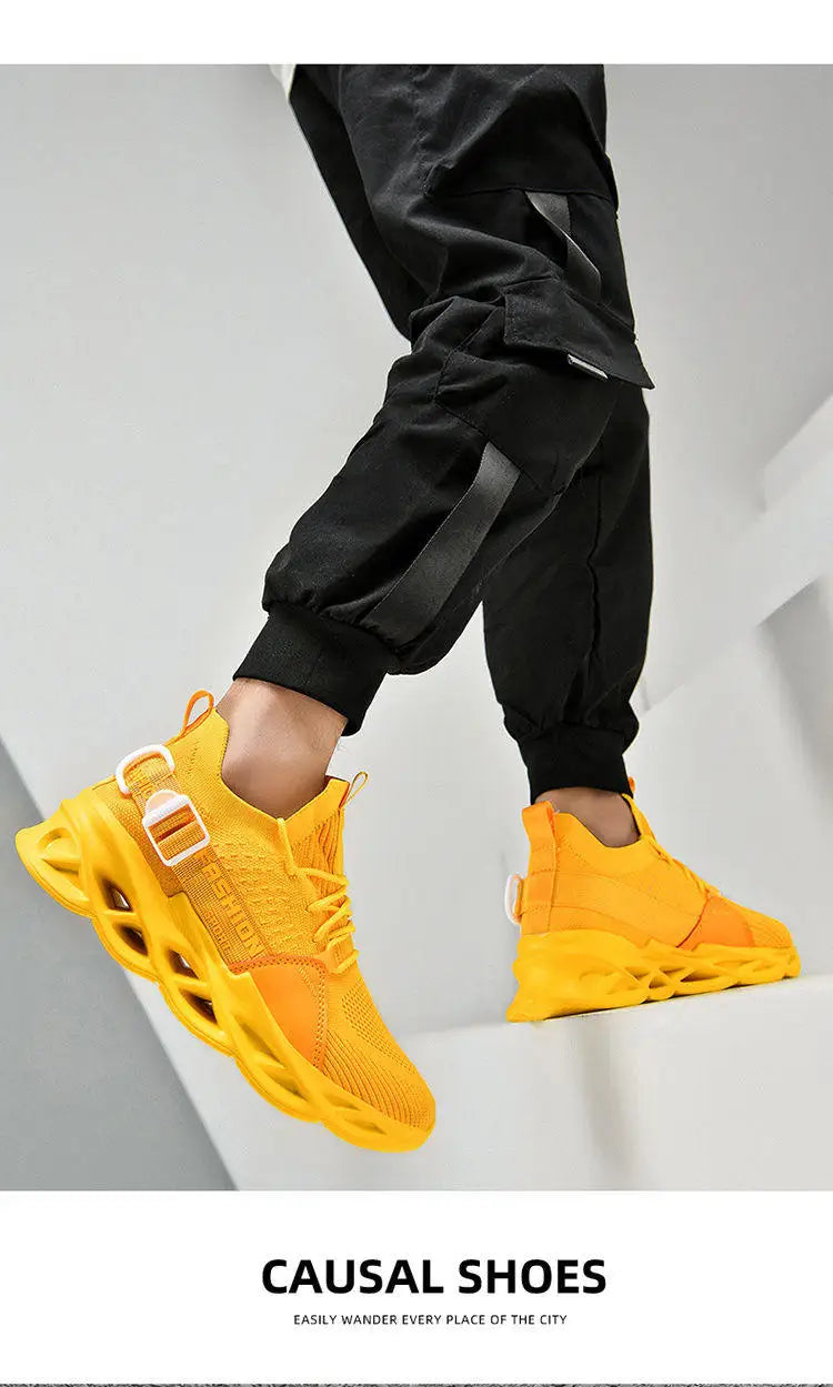 Modische lila Freizeit-Sneaker für Damen und Herren, Blade-Laufschuhe, große Größe 48, leichte, atmungsaktive Sportschuhe für Herren, Mesh-Sneaker