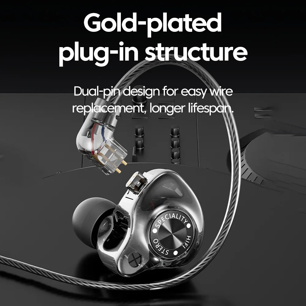 Original 15D Super Bass In-Ear Headphones with Mic – Type-C & 3.5mm AUX Wired Gaming Earphones, Noise Cancelling HiFi Deep Bass Headset for iPhone & Android