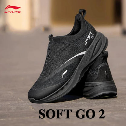 Pánská vycházková obuv LI-NING SOFT GO 2 nazouvací s měkkým silným podpatkem, pohodlná odolná sportovní volnočasová obuv AGLV005