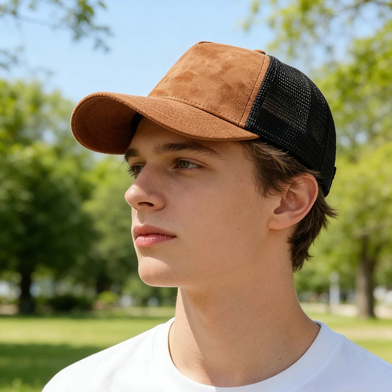 Unisex Mesh Baseball Cap for Men Outdoor Ports Adjustable Trucker Caps Fashion Curved Dad Cap Men Women Casual Breathable Sunhat