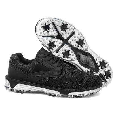 LiXingMing Golf Shoes Men Gray Large Size To 48# Breathable Cleats Golf Sport Shoes Teenager Training Golf Coach Sneakers