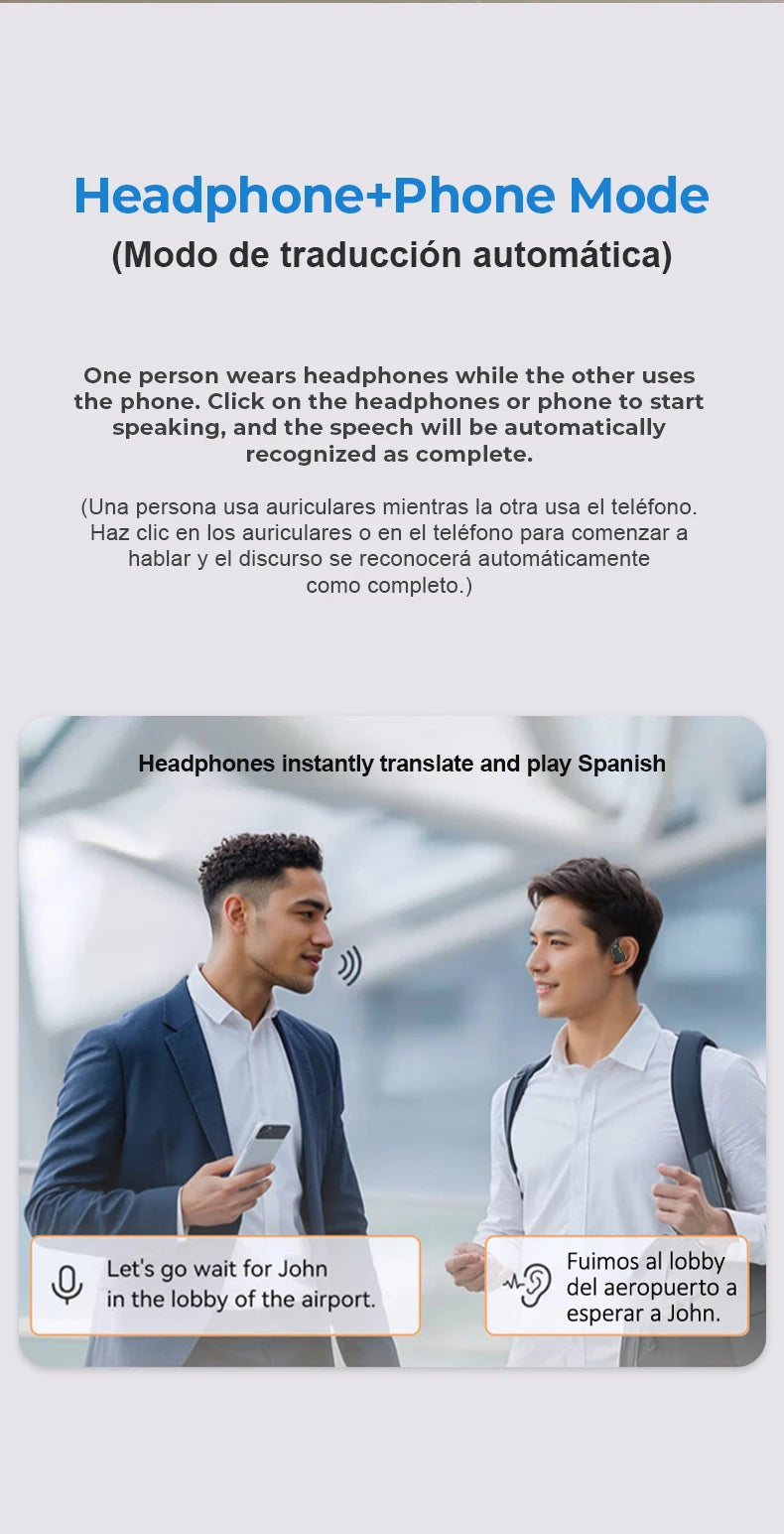 AI Earphone Translator Erazer XP6 Bluetooth 5.4 Wireless Earbuds – Real-Time 144 Languages Translation, Sleep ASMR Earphones, Deep Bass AI Headphones for Travel & Office
