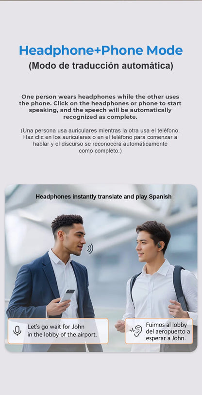 AI Earphone Translator Erazer XP6 Bluetooth 5.4 Wireless Earbuds – Real-Time 144 Languages Translation, Sleep ASMR Earphones, Deep Bass AI Headphones for Travel & Office