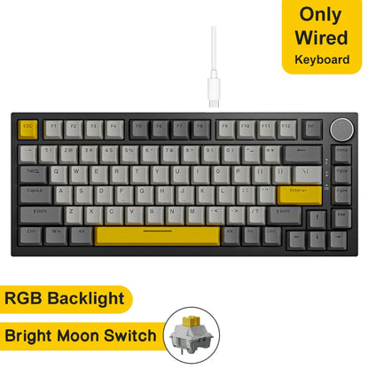 AJAZZ AK820 Pro Gaming Mechanical Keyboard Bluetooth 5.1 Wireless RGB Hot Swappable Gasket Keyboard with TFT Screen & Knob