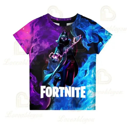 T-shirt infantil 3D Fortnite Victory Game – roupa de bebé Harajuku, top fofo de herói Battle Royale para meninos e meninas