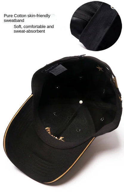 Men's Hat Baseball Cap for Men New Fashion Luxury Brand Embroidery Chinese Style Big Size Cotton Trucker Hat HipHop For 4seasons