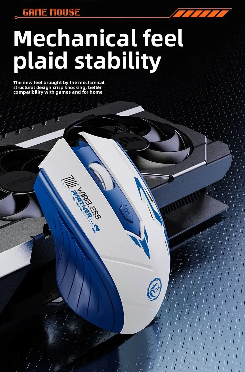 Wireless Gaming Mouse 2.4G Bluetooth Rechargeable Silent Mouse, Dual Mode Wireless Gaming Mouse with 6 Buttons, Adjustable DPI, Ergonomic Mouse for PC, Laptop & Mac
