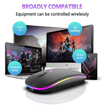 Ladattava langaton hiiri kahdella yhteystilalla, Bluetooth-yhteensopiva 2.4G USB -tietokonehiiri kannettavalle, iPadille, tabletille ja pelikäyttöön