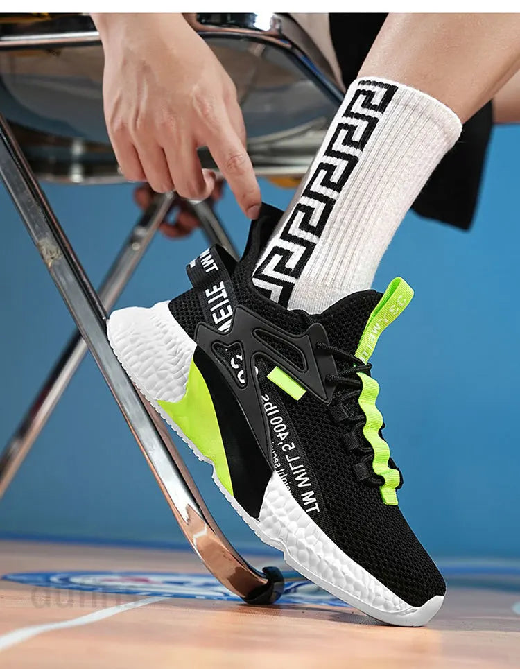 Zapatillas nuevas para hombre, deportivas, ligeras, informales, de moda, para correr, elásticas, de ocio, de malla, de verano, deportivas, de tenis, para hombre, para caminar, talla
