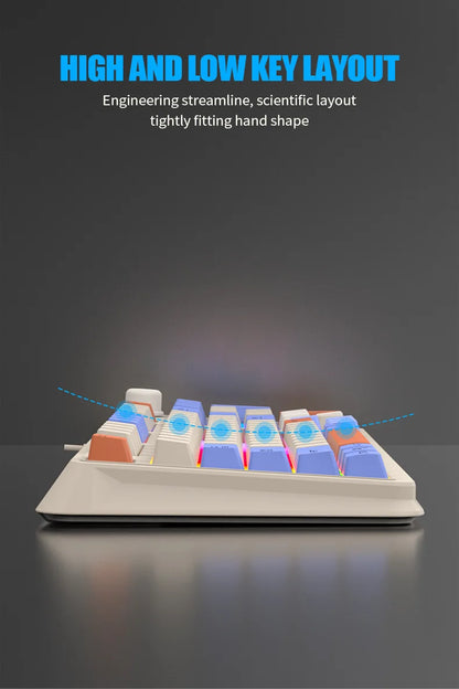 K81 Gaming Keyboard 81-Key 80% Wired RGB Gaming Keyboard with Volume Knob, Ergonomic USB Gaming Keyboard for PC, Laptop, Mac & Multi-Language Layouts