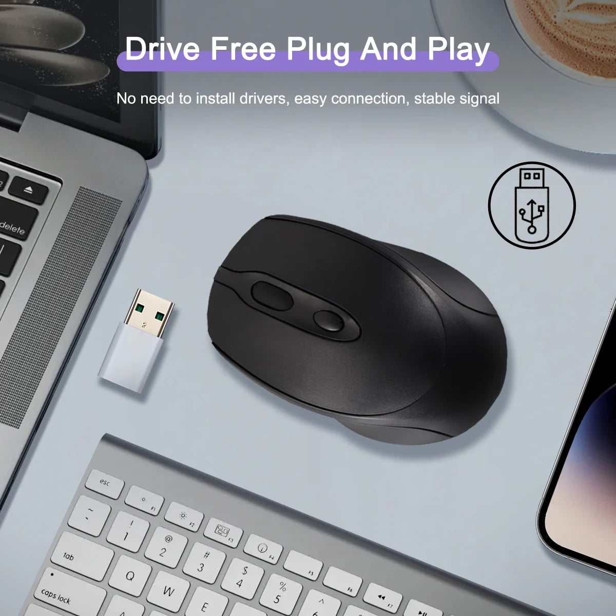 MissionFit Bluetooth Wireless Mouse Rechargeable 2.4G Silent Wireless Mouse for PC, Laptop, MacBook & Tablet with Adjustable DPI