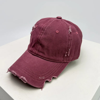 Cappellini da baseball unisex con visiera a tacca, in tessuto a tinta unita, traspiranti, stile "broken", con visiera per proteggersi dal sole, casual, versatili, effetto consumato, alla moda