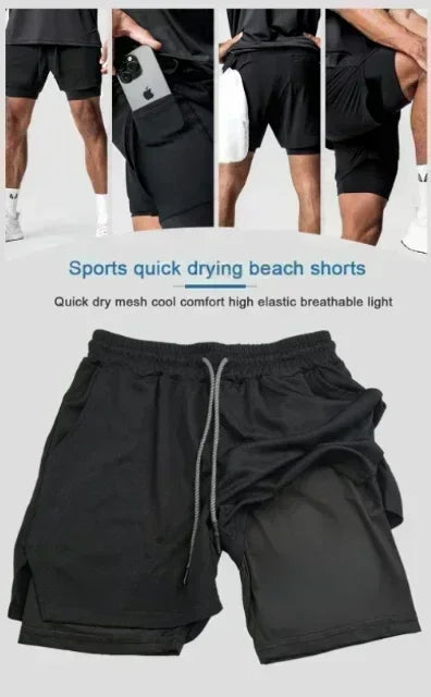 Dragon Ball GOKU Printed Double Layer Shorts Bandai Loose Men's and Women's Summer Sweating Breathable Sports Shorts