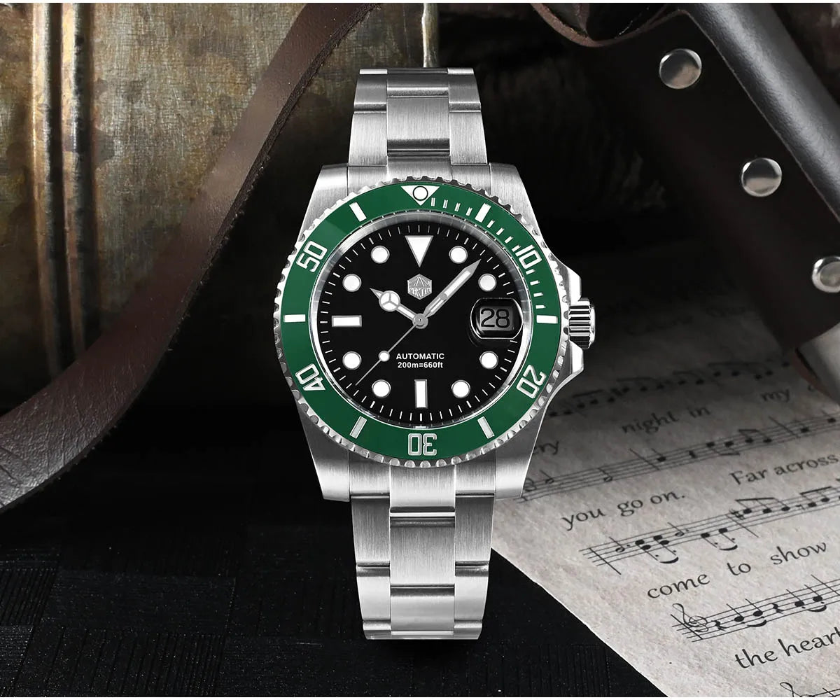 San Martin Upgraded Version 40mm Water Ghost Diver Watch Men Luxury Automatic Mechanical Watches Sapphire Waterproof 200m SN0017