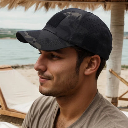 Cappellino da baseball casual sportivo traspirante con motivo mimetico da uomo, cappello da sole per appassionati di stile militare, cappello tattico, cappello da addestramento militare, cappello a secchiello