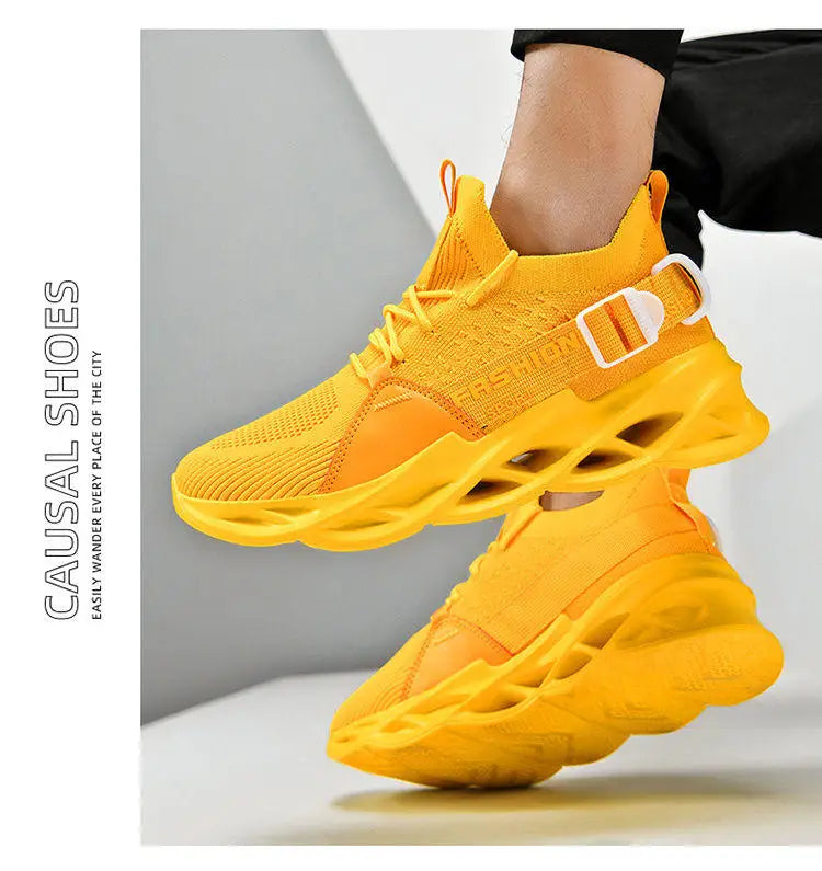 Modische lila Freizeit-Sneaker für Damen und Herren, Blade-Laufschuhe, große Größe 48, leichte, atmungsaktive Sportschuhe für Herren, Mesh-Sneaker