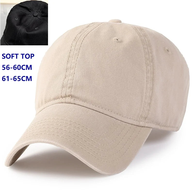 Baseball Caps for Big Head Men Women XXL Oversize High Crown Adjustable Plain Solid Snapback Hats 56-60cm 60-65cm
