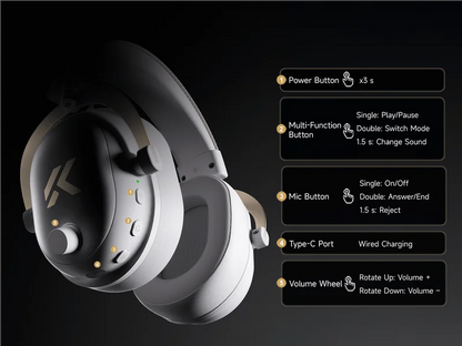 MCHOSE V9 Turbo Wireless Gaming Headset 7.1 Surround Sound RGB Esports Headphones with 60mm Drivers, Noise Cancelling Mic & Charging Base