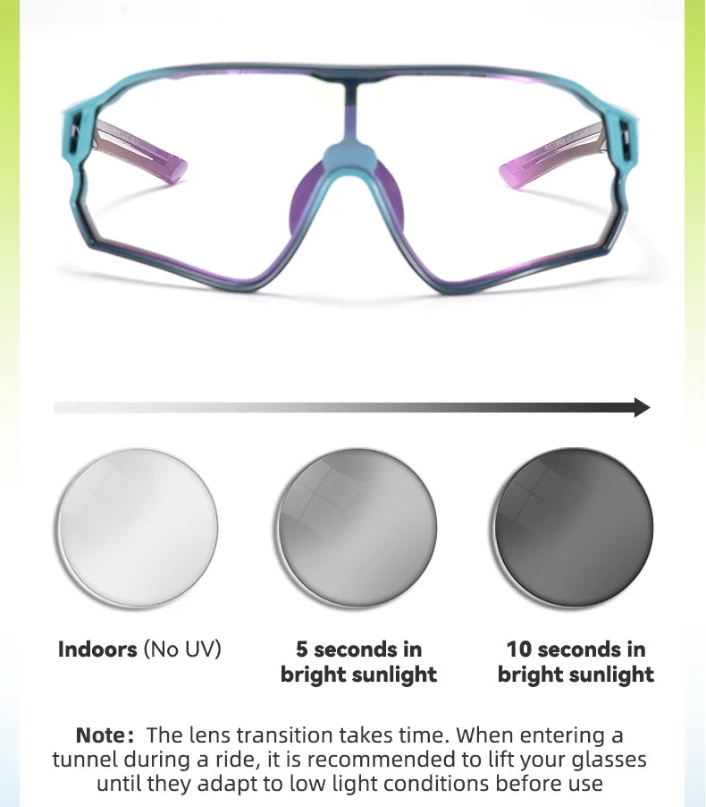 ROCKBROS Kids Polarized Photochromic Cycling Glasses UV400 Protection Outdoor Sports Sunglasses Child MTB Bicycle Eyewear