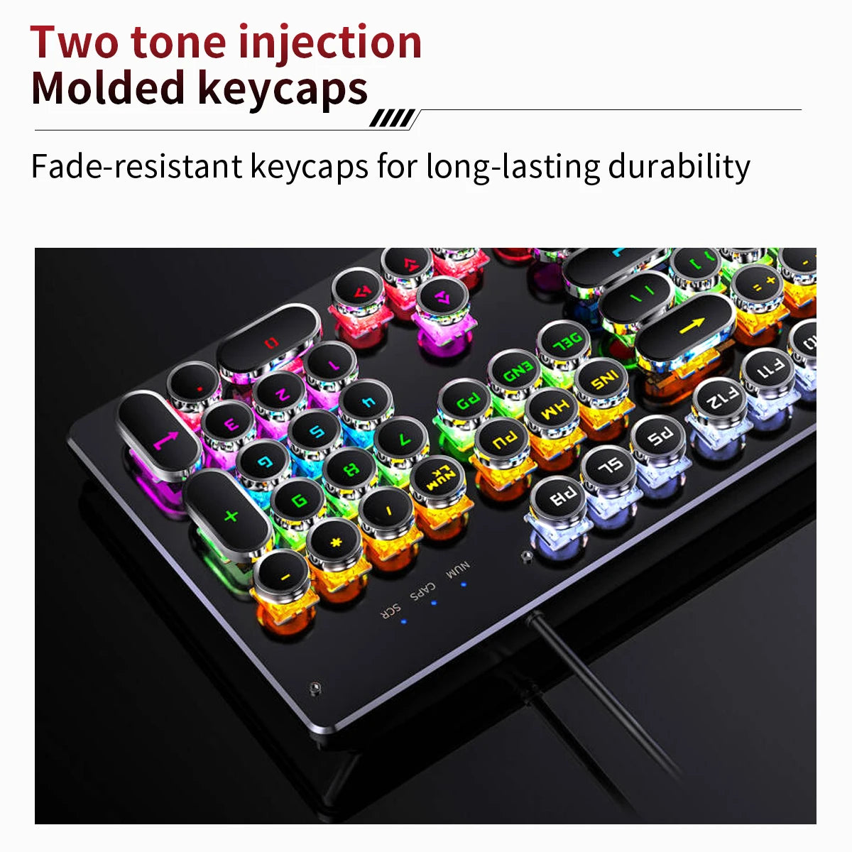 Punk Style 104-Key RGB Backlit Wired Mechanical Keyboard – Hot-Swappable Switches, for PC, Mac & Laptop Gamers