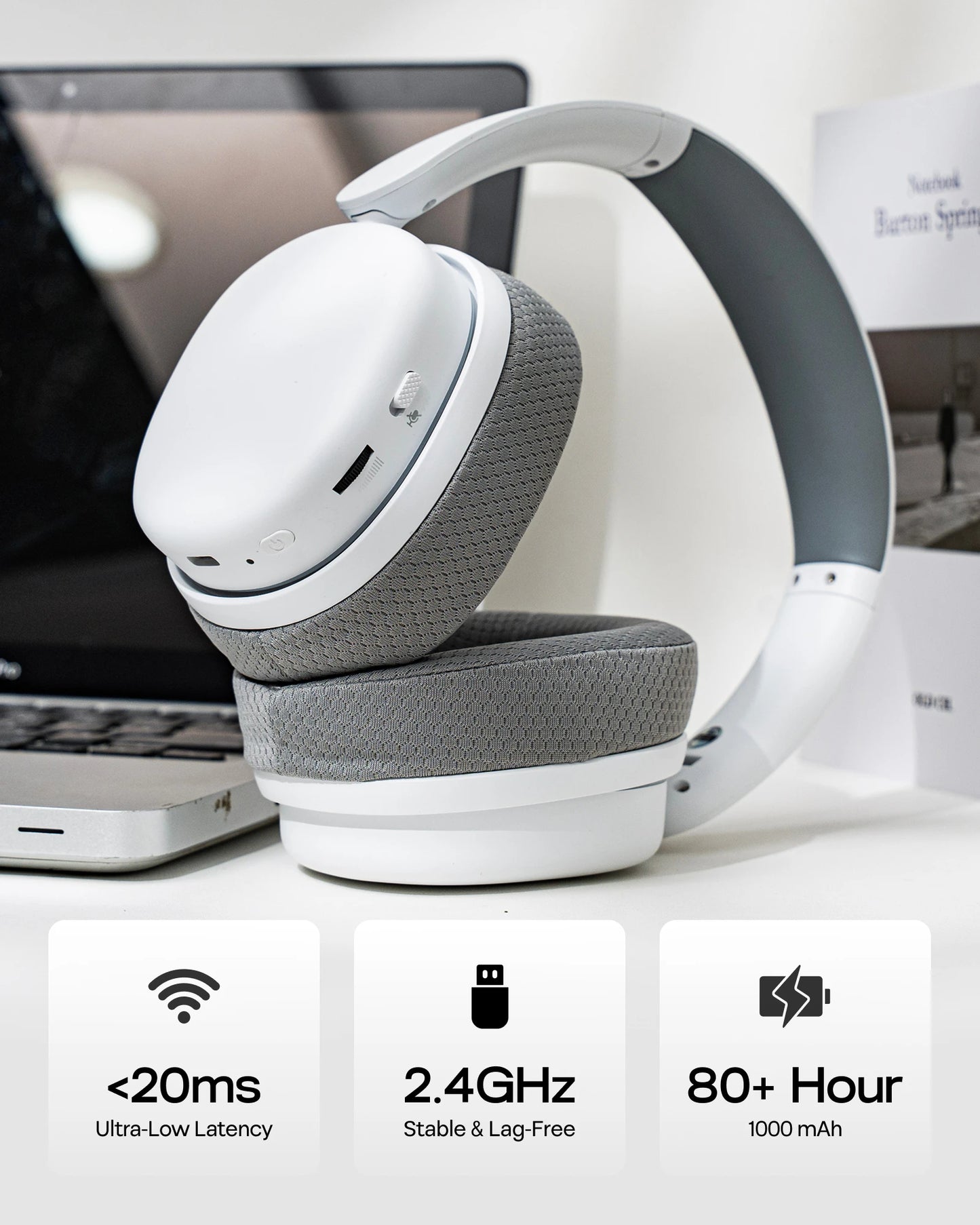AULA G7 Pro Gaming Headset 7.1 Surround Sound Wireless Bluetooth 5.3 Headphones with Noise Cancelling Mic for PS5/PS4/PC/Switch