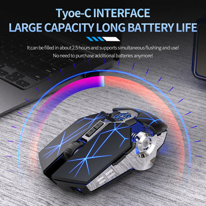 Rechargeable 2.4G Wireless Mouse 1600 DPI Silent Optical Mouse for Laptop, PC, MacBook, USB Wireless Computer Mouse with 6 Buttons
