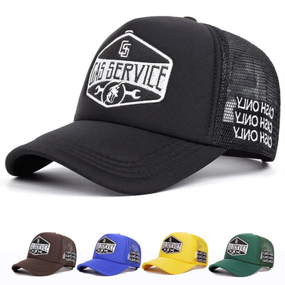 Cappellini da baseball con ricamo di lettere, nuovi, unisex, hip hop, traspiranti, con visiera parasole personalizzata in rete, versatili, alla moda, in stile streetwear, cappellini da camionista