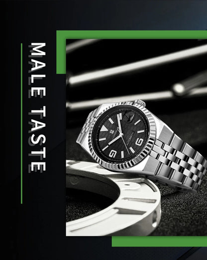 Custom Pilot Watch NH35 Automatic Mechanical Men Watch Sapphire Crystal Luminous 100M Water Resistant Cushion Case Dive Watch