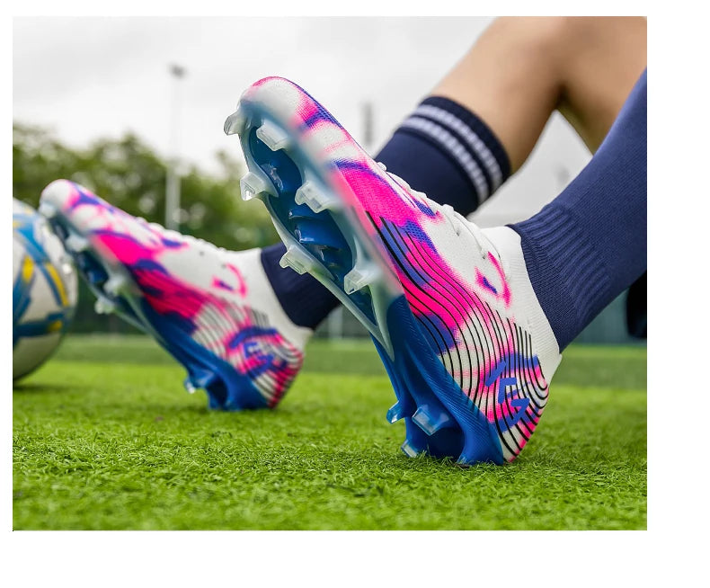 Chaussures de football pour homme, baskets de sport d'extérieur, crampons pour gazon, chaussures de football très vendues, antidérapantes pour garçons, de haute qualité, montantes, légères