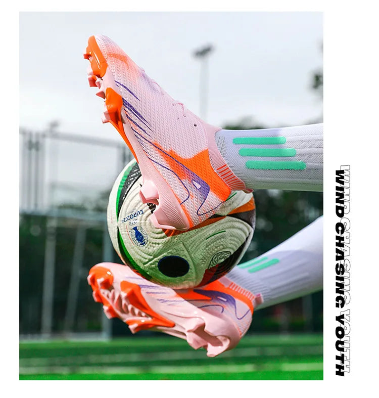 Scarpe da calcio professionali da uomo per attività all'aperto con suola in gomma, scarpe da allenamento resistenti e comode per adulti e adolescenti, scarpe da calcio antiscivolo