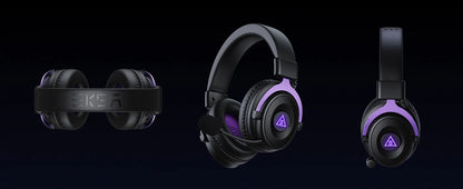 OneOdio EKSA E900 WT Wireless Gaming Headset Tri-Mode Bluetooth 5.3, 2.4GHz RGB Gaming Headset with Noise Cancelling Mic, 80H Battery for PC, PS5, PS4