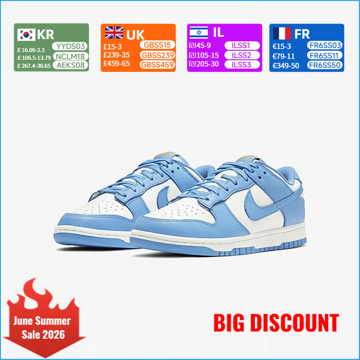 Nike Dunk Low Women's Casual Classic Versatile Slip-Resistant North Carolina Blue DD1503-100