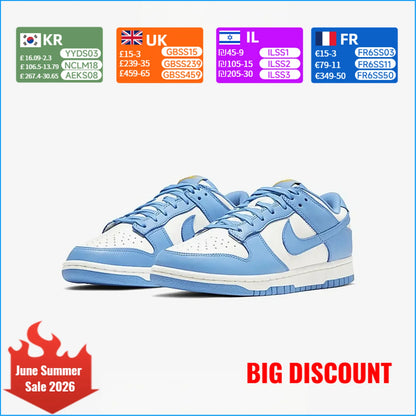 Nike Dunk Low Women's Casual Classic Versatile Slip-Resistant North Carolina Blue DD1503-100