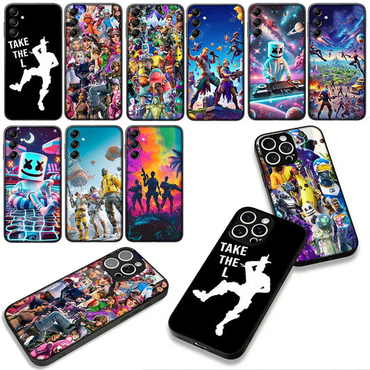 Husă cu design de fundal Game F-ForTnites pentru Samsung Galaxy A07 A13 A12 A23 A42 A50 A51 A52 A53 A70 A71 A72 A21S A04 Note 20 9 8 10