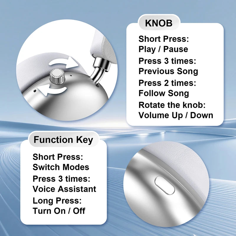 NEW Wireless Bluetooth Headphones Noise Cancelling Earphones Mic Pods Over Ear Sports Gaming Headset For Apple 2025 Hot