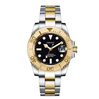 Custom logo NH35 MIYOTA 8215 Automatic Men Watch Luxury Diver Two Tone Gold 316L Stainless Steel Sapphire 10ATM Sterile Sunburs