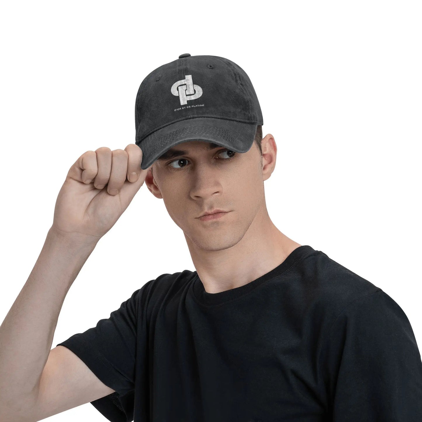Rapper JuL Washed Baseball Cap D'or et de platine  Design Print Sun Trucker Hat Summer Unisex Men Kpop Rock Baseball Caps
